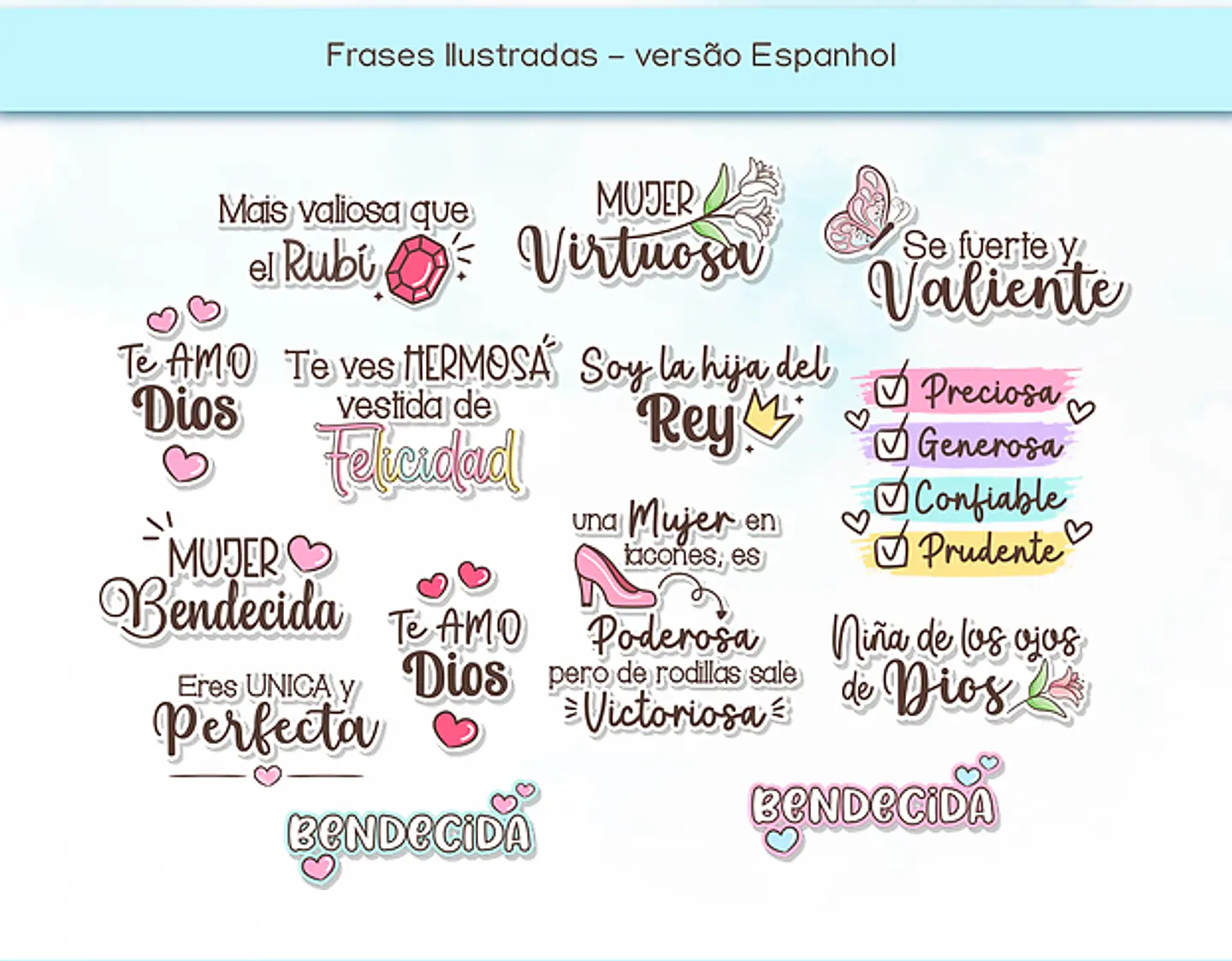 Kit Digital Linda Mulher Cristã Arquivos em Png  7