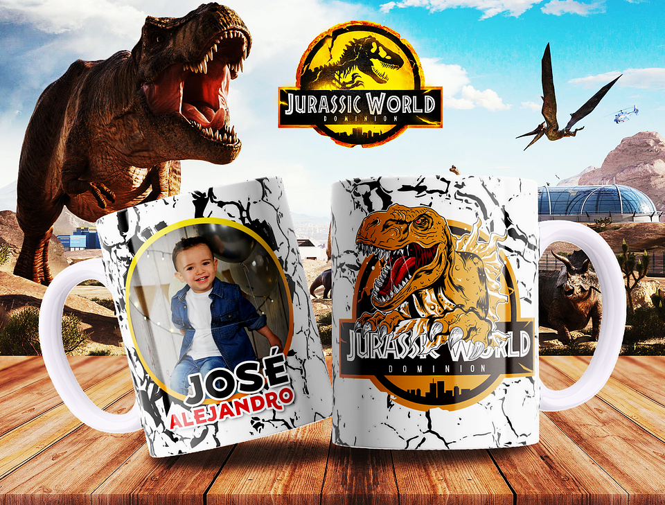 7 Artes para Caneca Jurassic Park Arquivo Editável 2