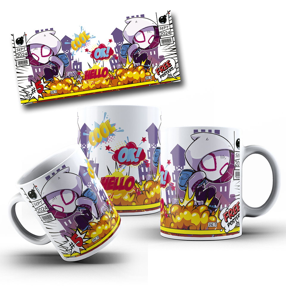 10 Artes para Caneca Heróis Personagens Arquivo Editável  3