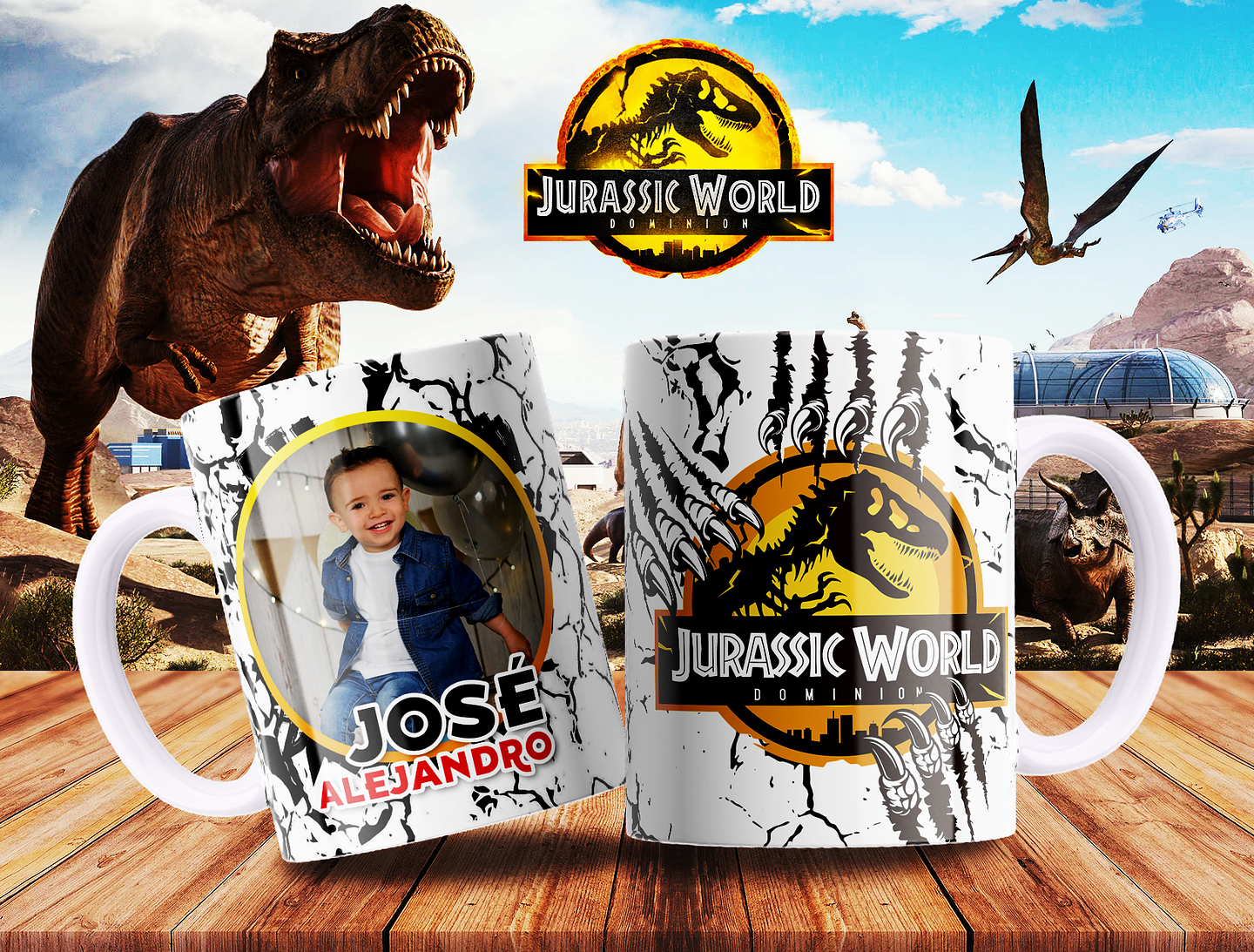 7 Artes para Caneca Jurassic Park Arquivo Editável 3