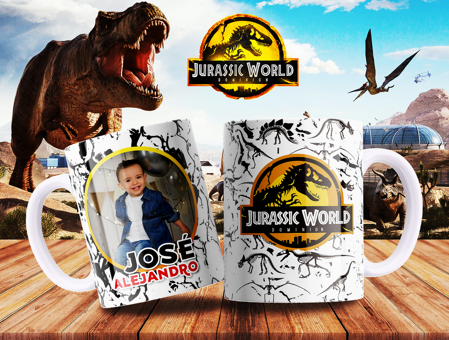 7 Artes para Caneca Jurassic Park Arquivo Editável 4