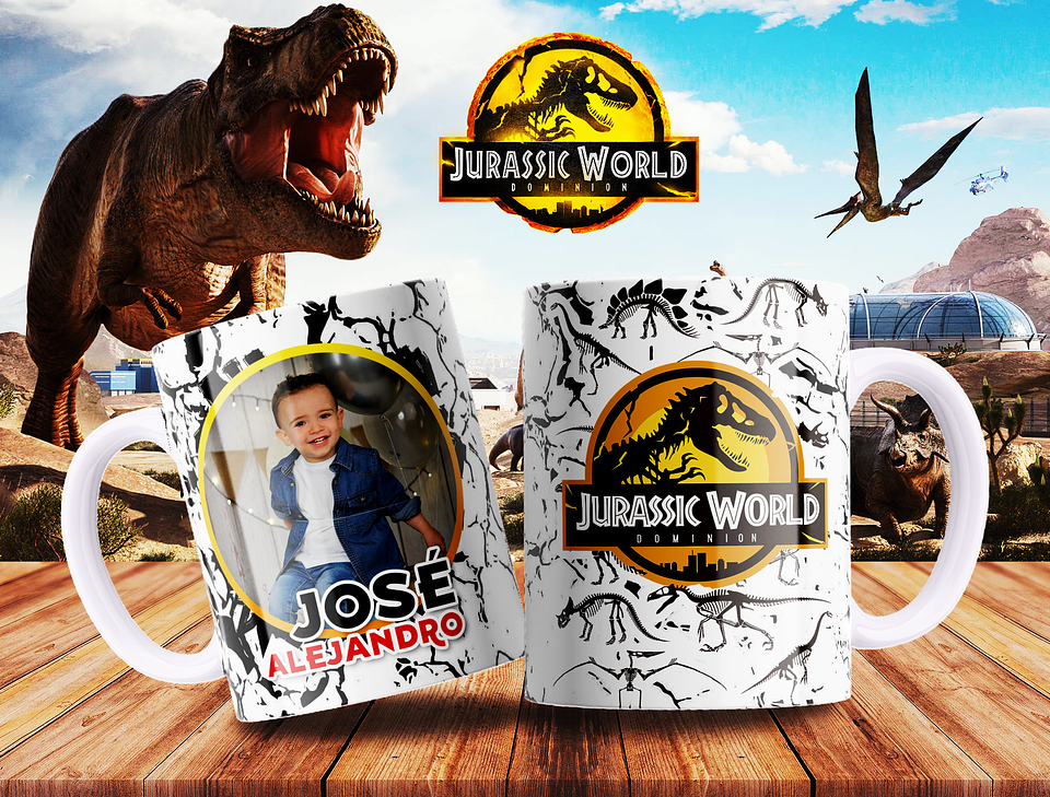 7 Artes para Caneca Jurassic Park Arquivo Editável 4
