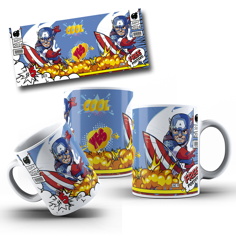 10 Artes para Caneca Heróis Personagens Arquivo Editável  6