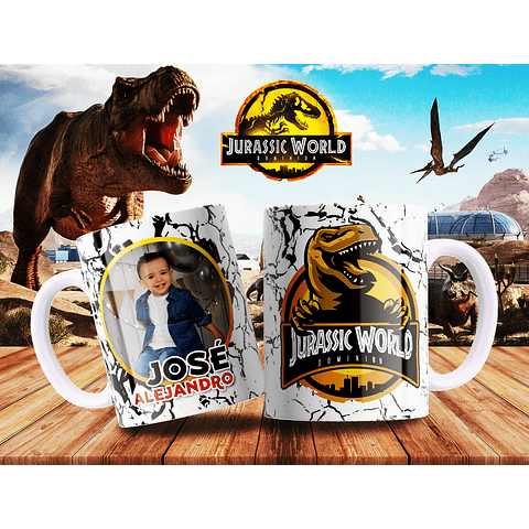 7 Artes para Caneca Jurassic Park Arquivo Editável