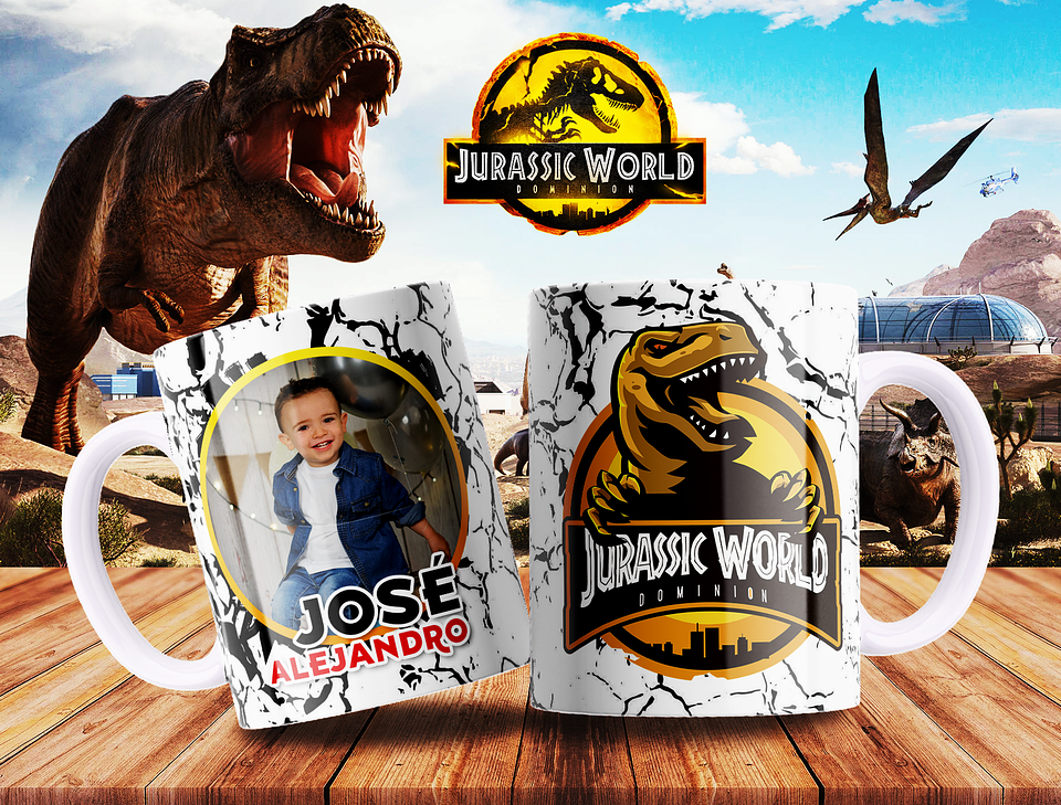 7 Artes para Caneca Jurassic Park Arquivo Editável 5