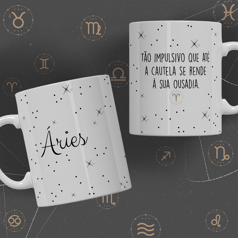 12 Artes para Caneca Signos Minimalista Arquivo Editável  2