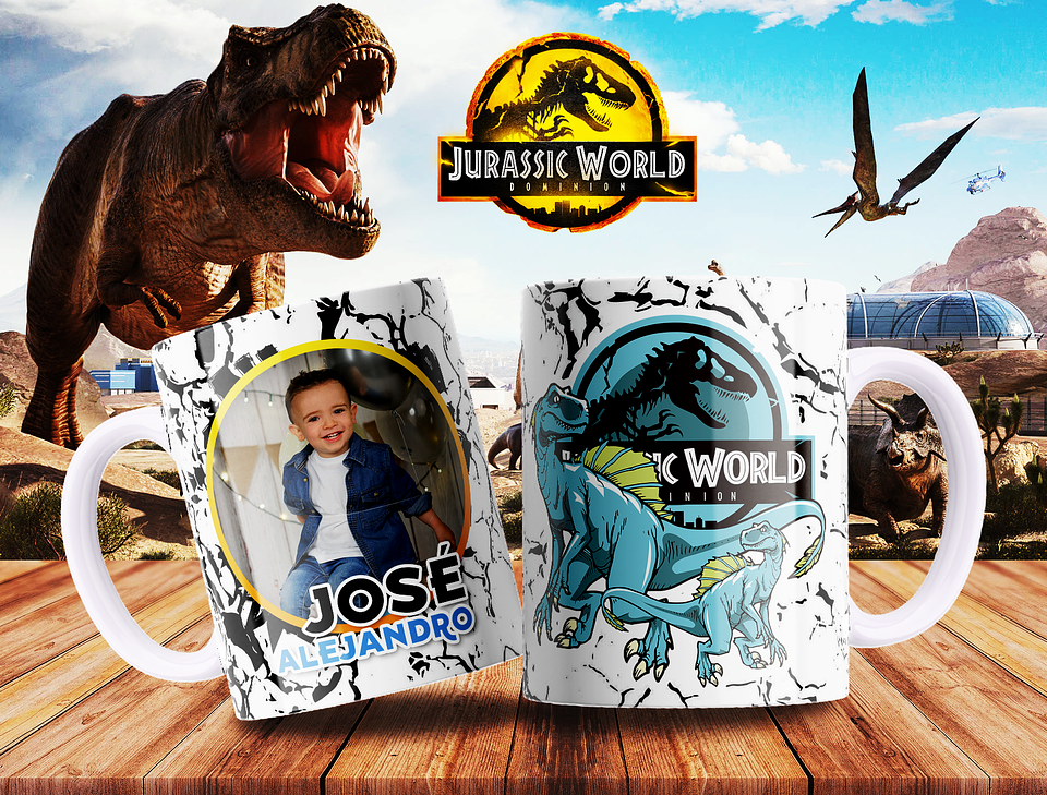 7 Artes para Caneca Jurassic Park Arquivo Editável 6