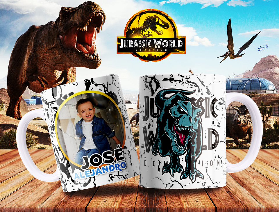 7 Artes para Caneca Jurassic Park Arquivo Editável 7