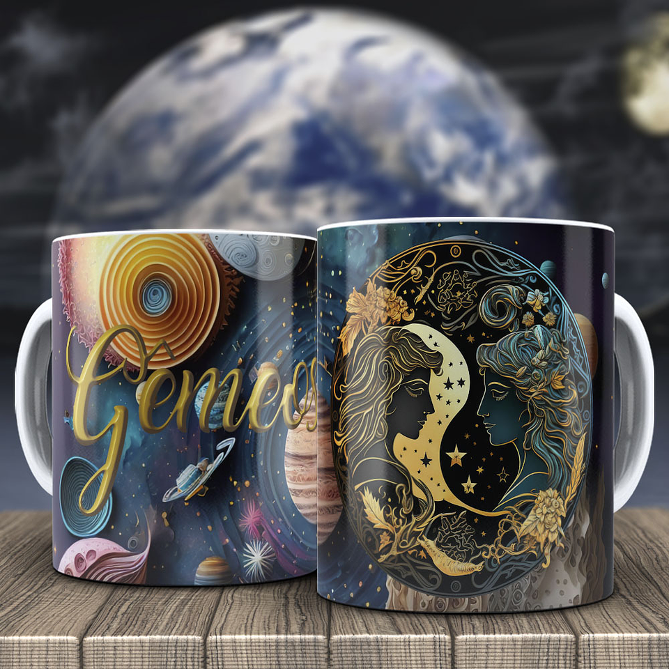 12 Artes para Caneca Signos 3d Arquivo Editável 7