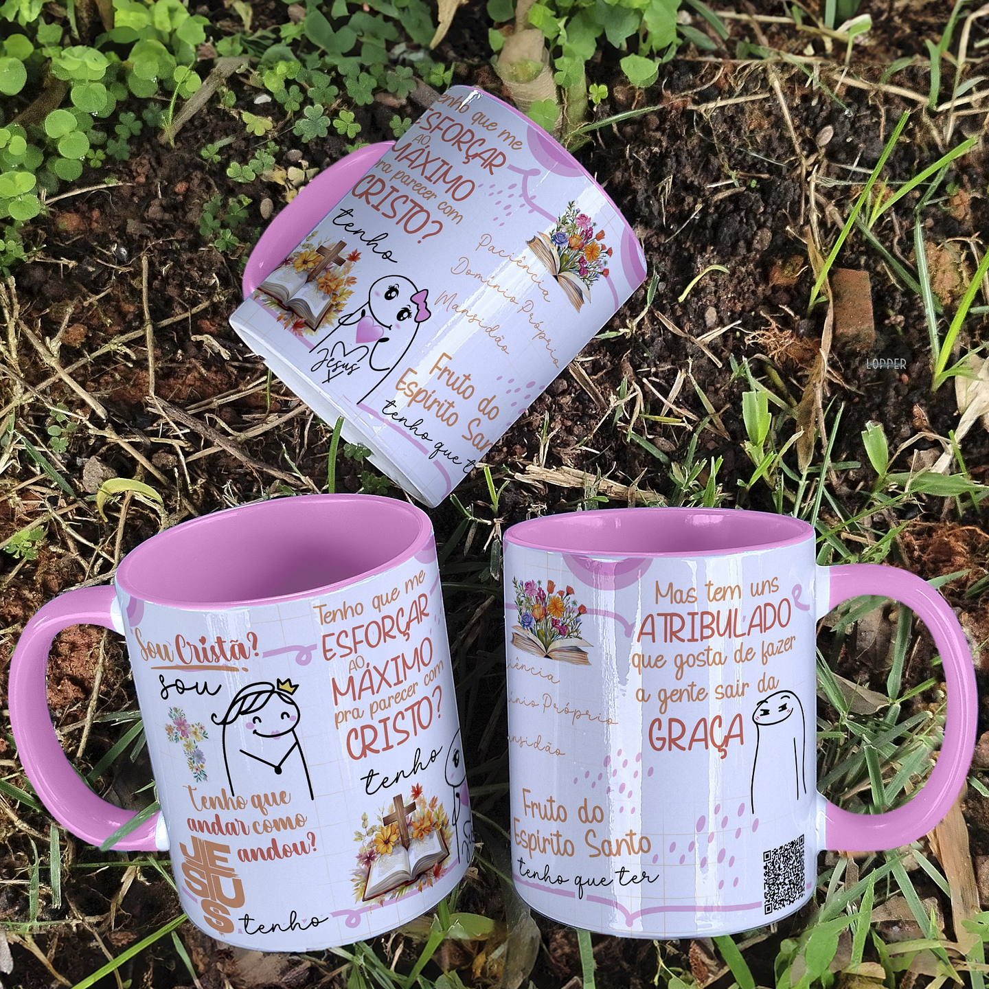 Arte Caneca Sou Cristã? Sou tenho que andar como andou? Arquivo Editável 1