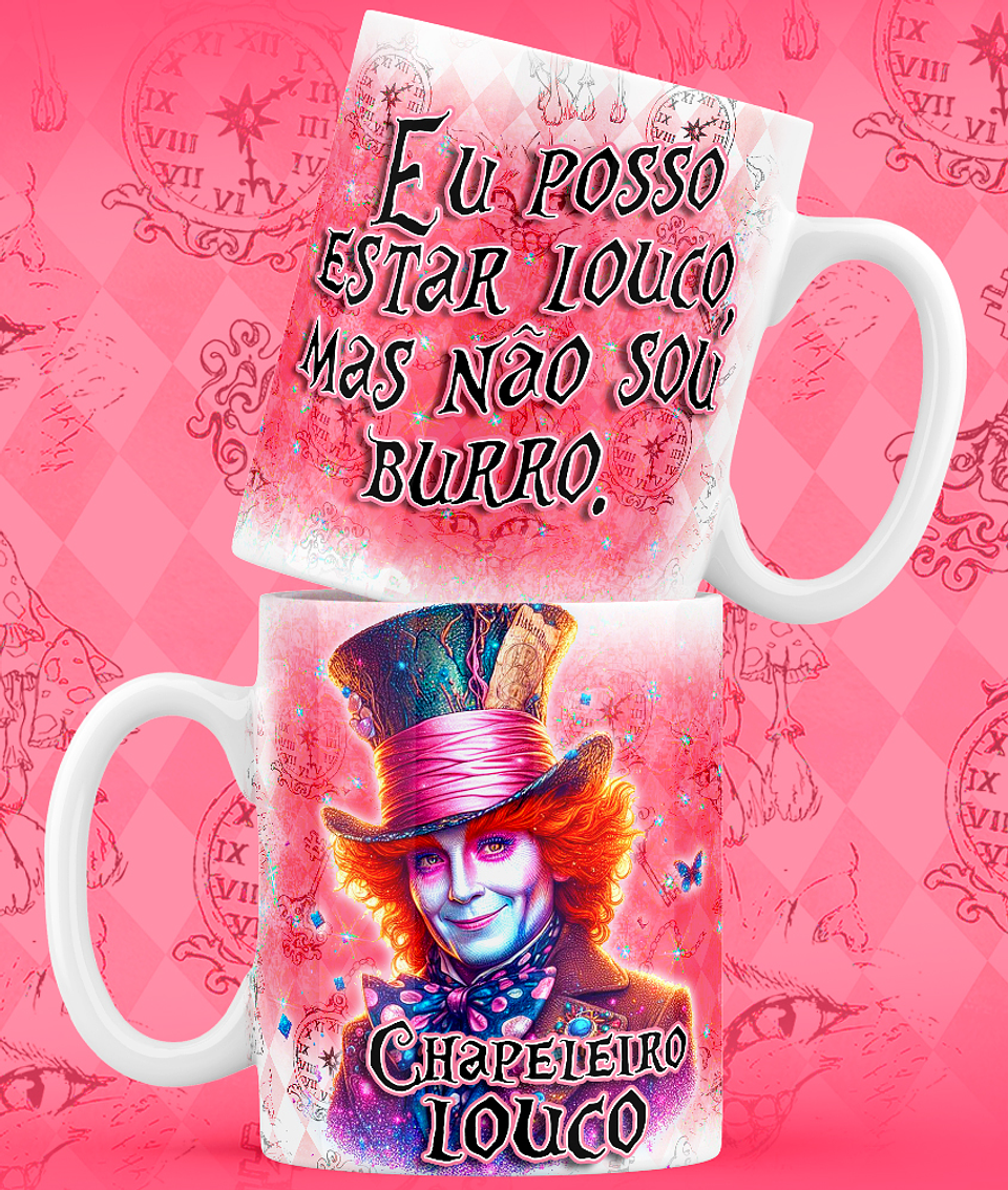9 Artes para Caneca Alice no Pais das Maravilhas Arquivo em Jpg 3