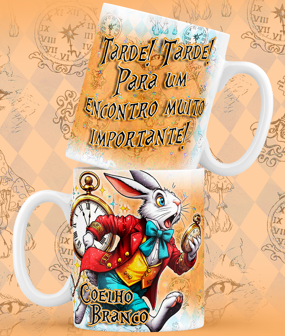 9 Artes para Caneca Alice no Pais das Maravilhas Arquivo em Jpg 4