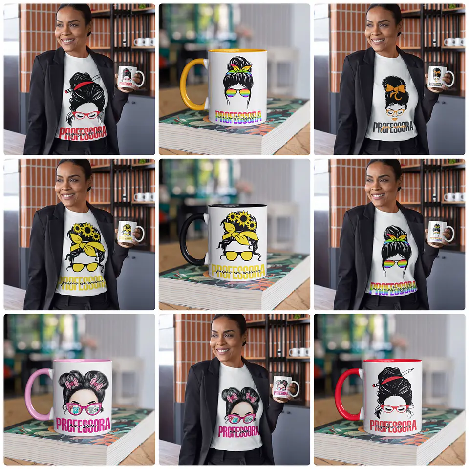 10 Artes para Caneca e Camisa Professora Arquivo Editável 1