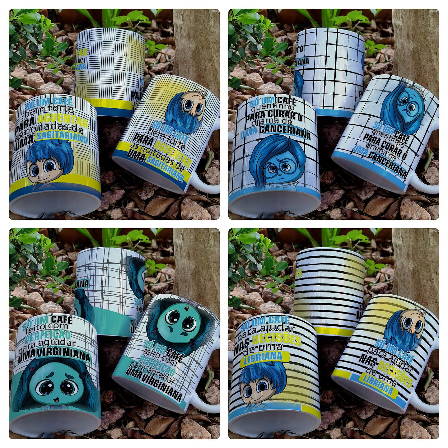 12 Artes para Caneca Divertidamente Café Signos Arquivo Editável 1