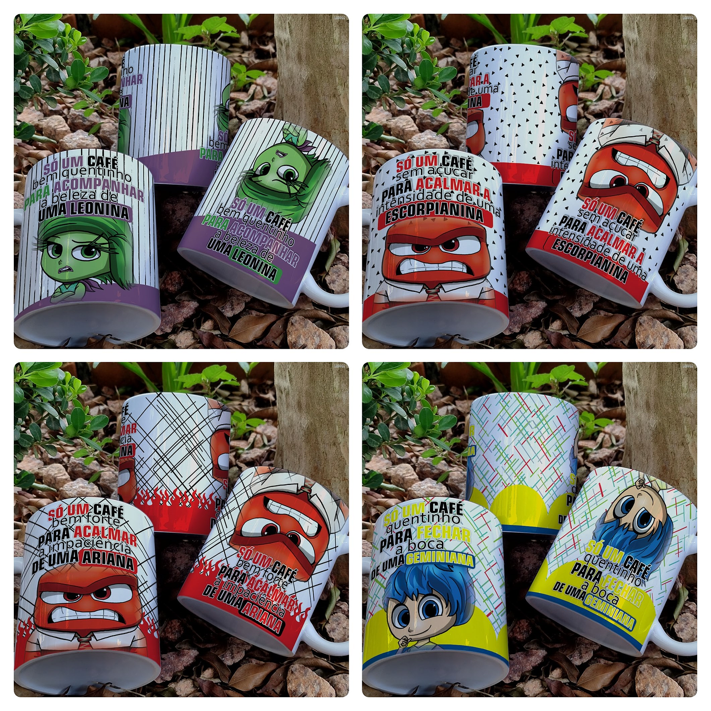 12 Artes para Caneca Divertidamente Café Signos Arquivo Editável 2