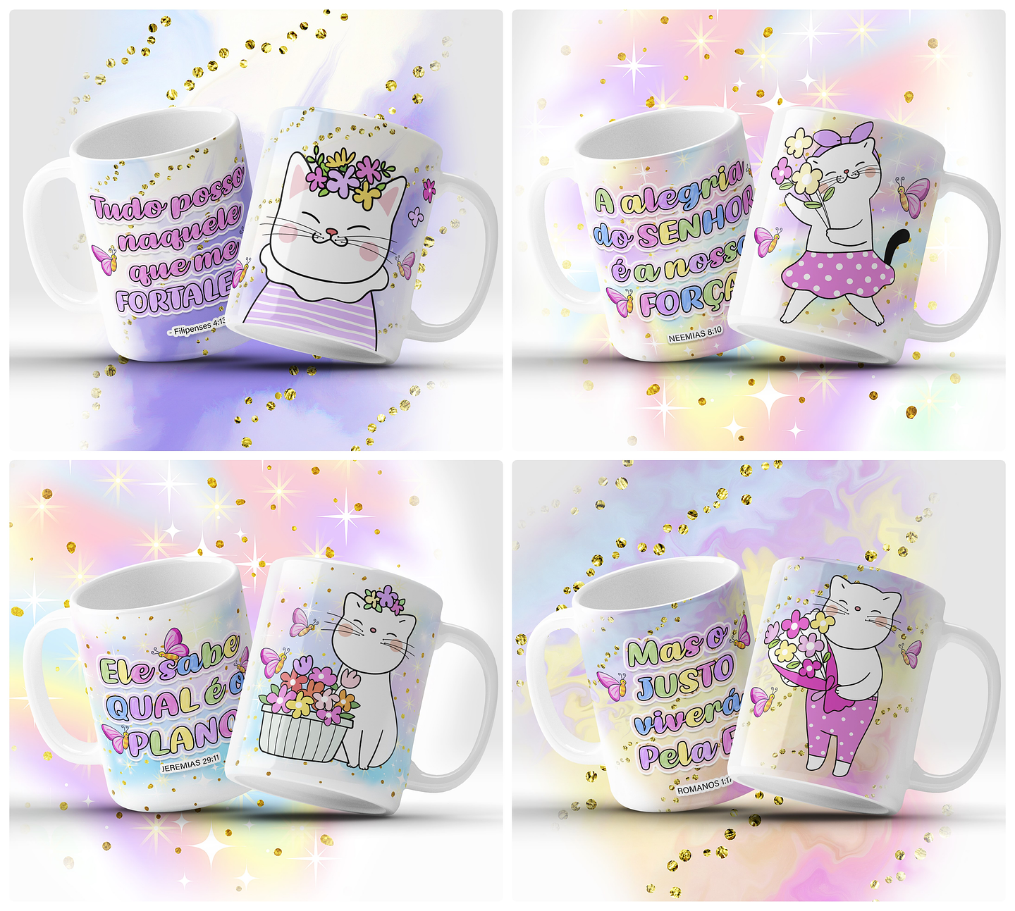12 Artes para Caneca Gatinhos Fofinhos Arquivo em Jpg 1
