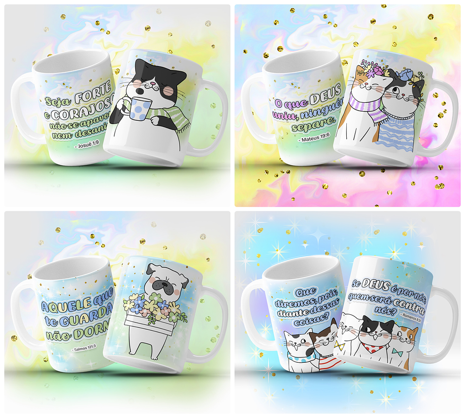 12 Artes para Caneca Gatinhos Fofinhos Arquivo em Jpg 3