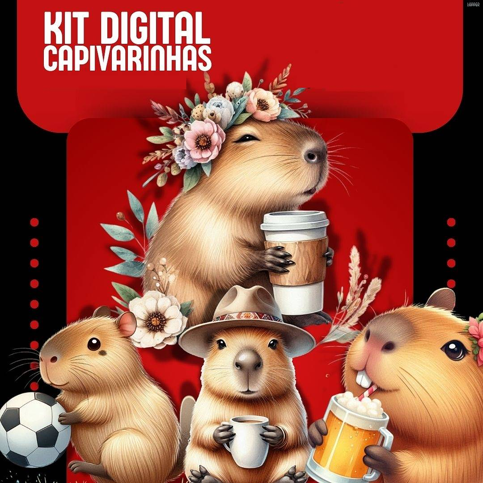 Kit Digital Capivara Arquivos em Png 1