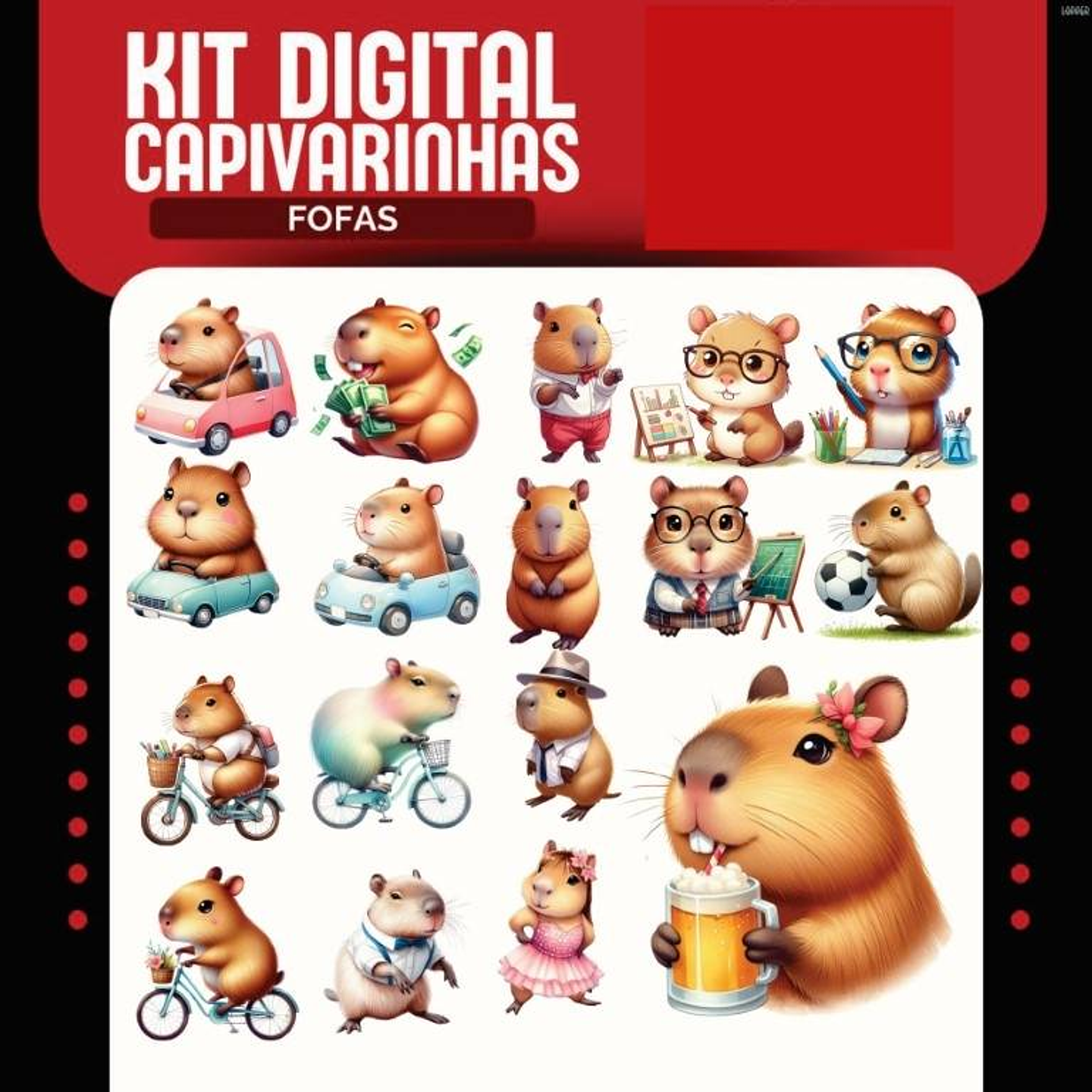 Kit Digital Capivara Arquivos em Png 2