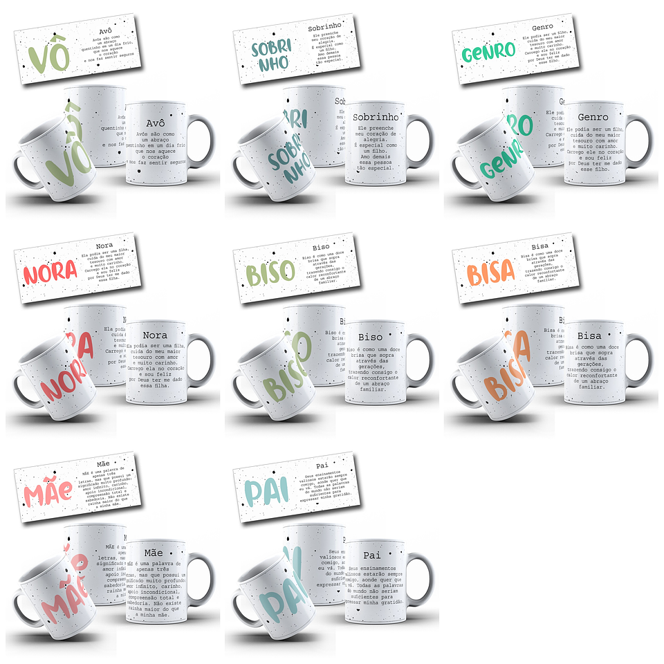 18 Artes para Canecas Família Arquivo em Jpg 2