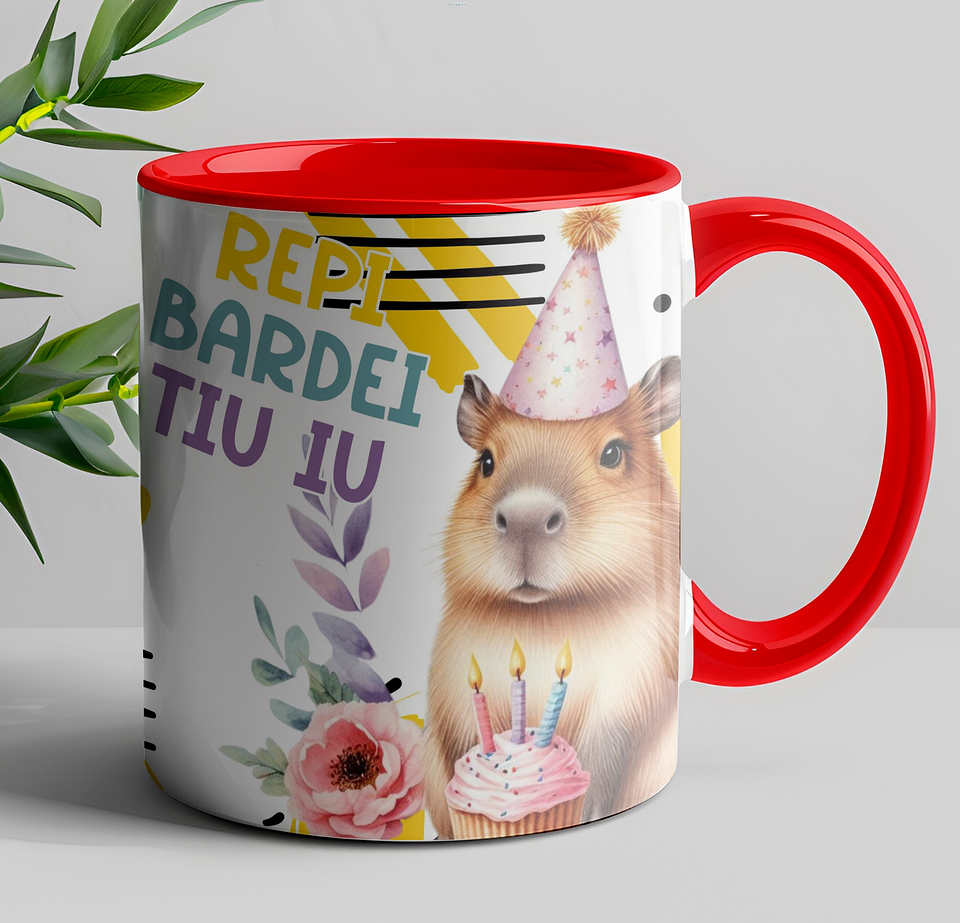 9 Artes para Canecas Capivara Aniversário Arquivo Editável 7