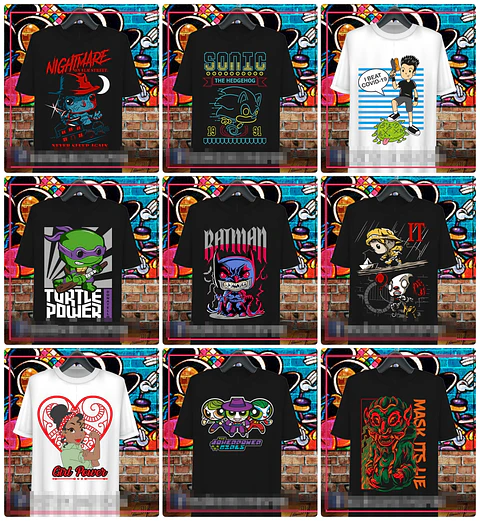 38 Artes para Camisa Personagens Arquivo em Ai