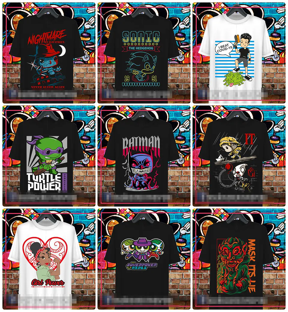 38 Artes para Camisa Personagens Arquivo em Ai 1