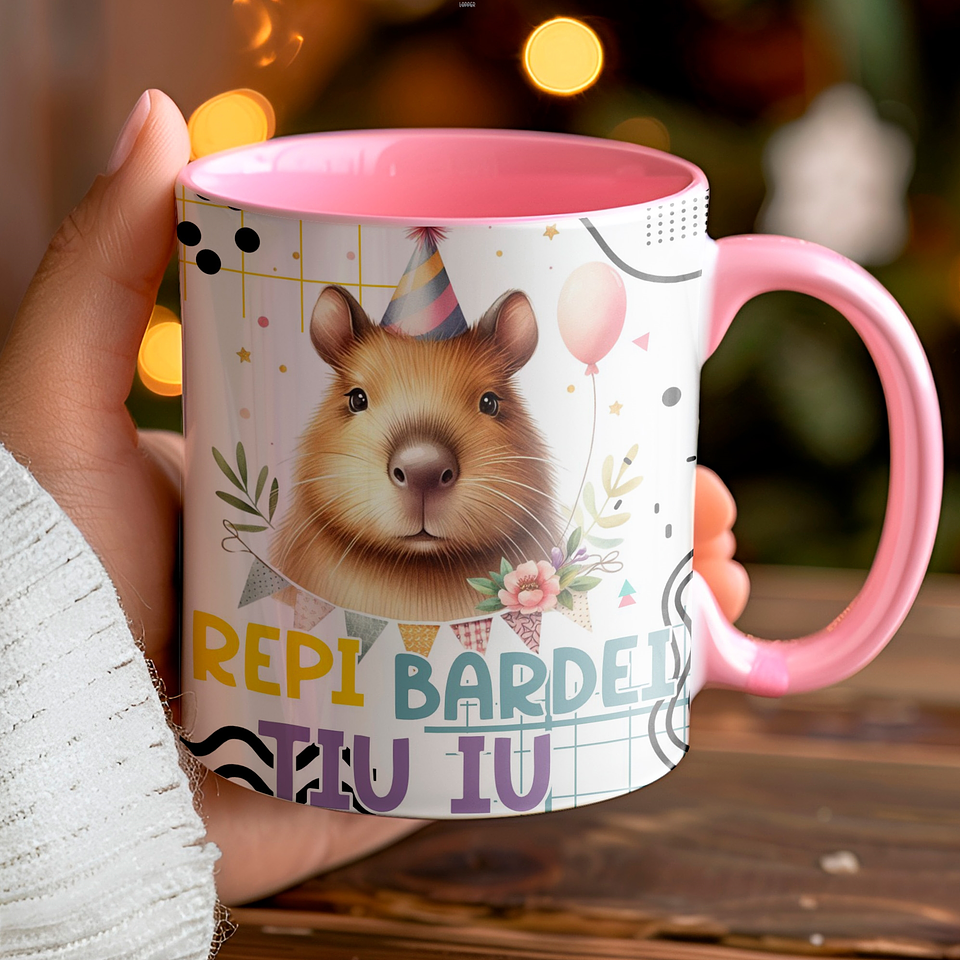 9 Artes para Canecas Capivara Aniversário Arquivo Editável 10
