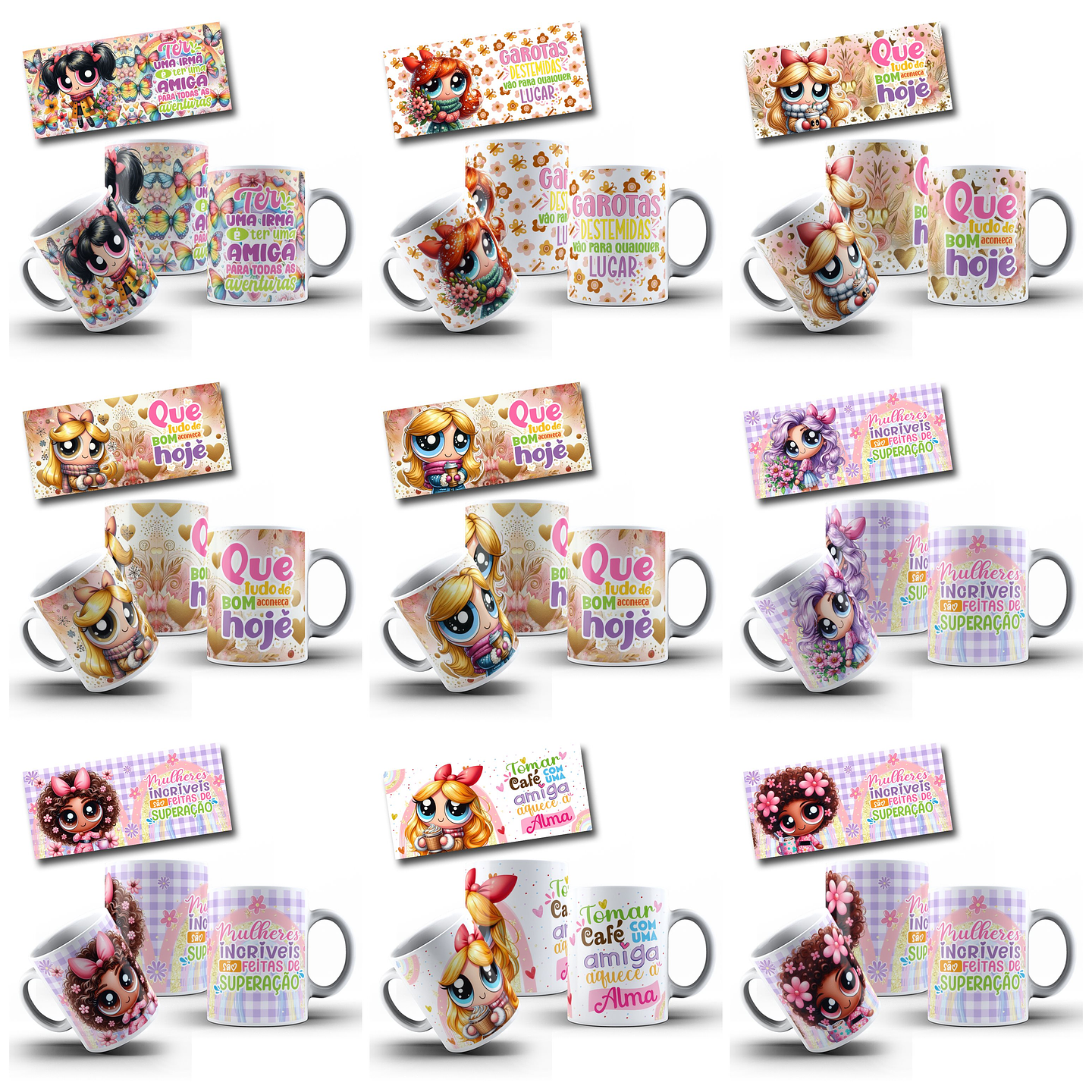 49 Artes para Caneca Meninas Super Poderosas Doçuras Arquivo em Png  3