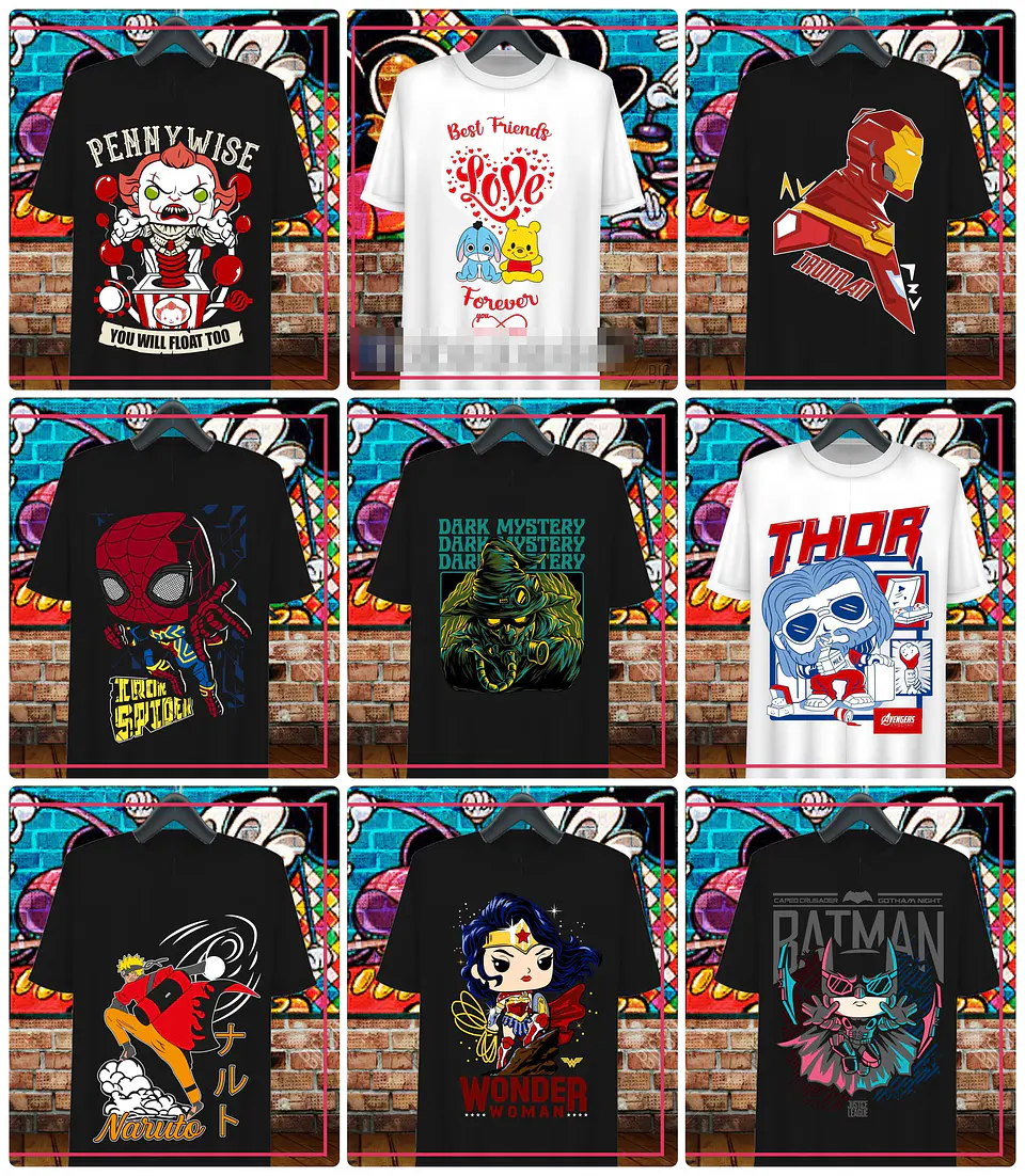 38 Artes para Camisa Personagens Arquivo em Ai 4