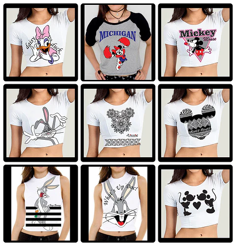 60 Artes para Camisa Personagens Mickey e Minnie Arquivo em Jpg