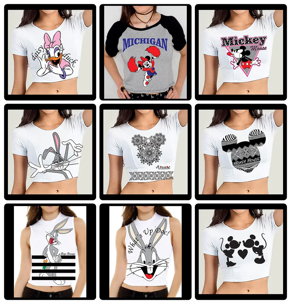60 Artes para Camisa Personagens Mickey e Minnie Arquivo em Jpg 1