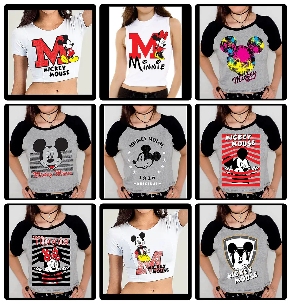 60 Artes para Camisa Personagens Mickey e Minnie Arquivo em Jpg 2