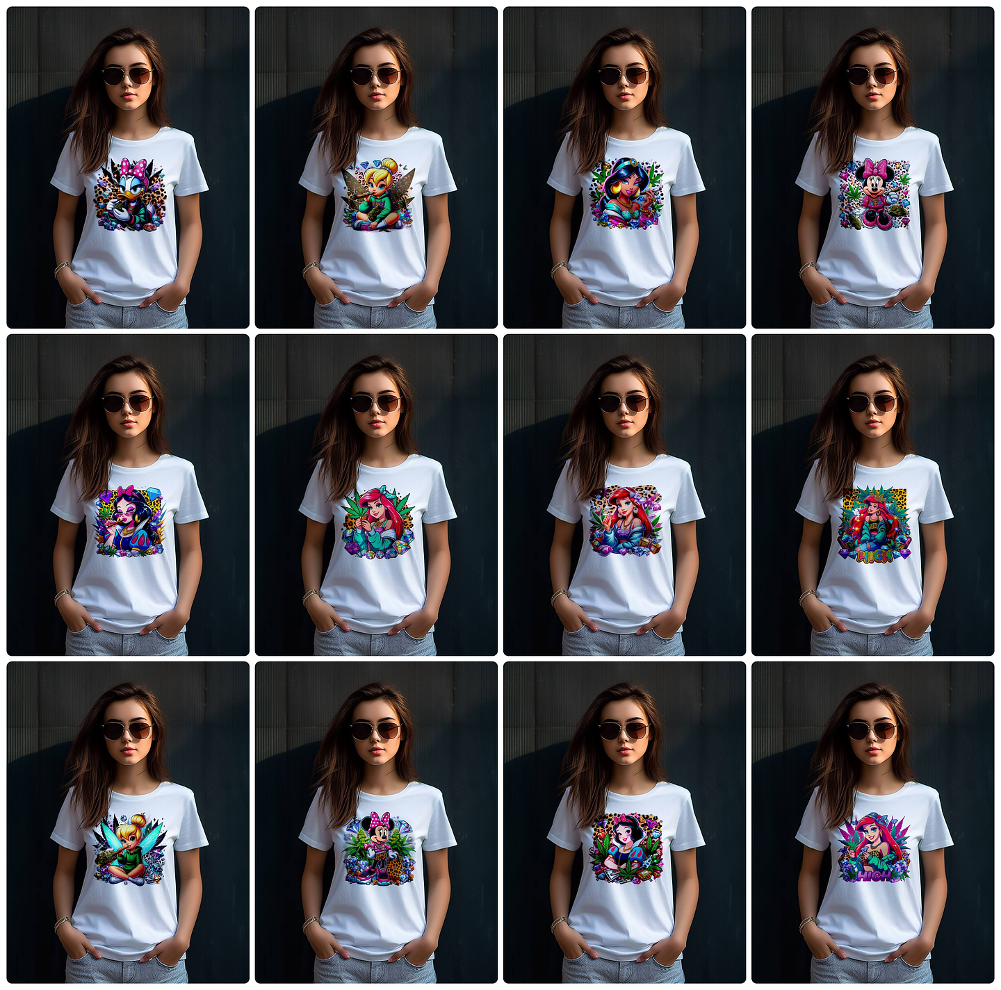 85 Artes para Camisa Personagens Princesas da Disney Arquivo em Png 3