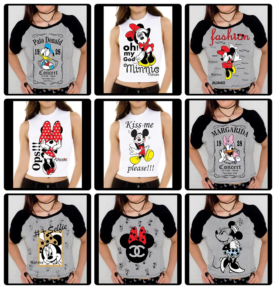 60 Artes para Camisa Personagens Mickey e Minnie Arquivo em Jpg 4