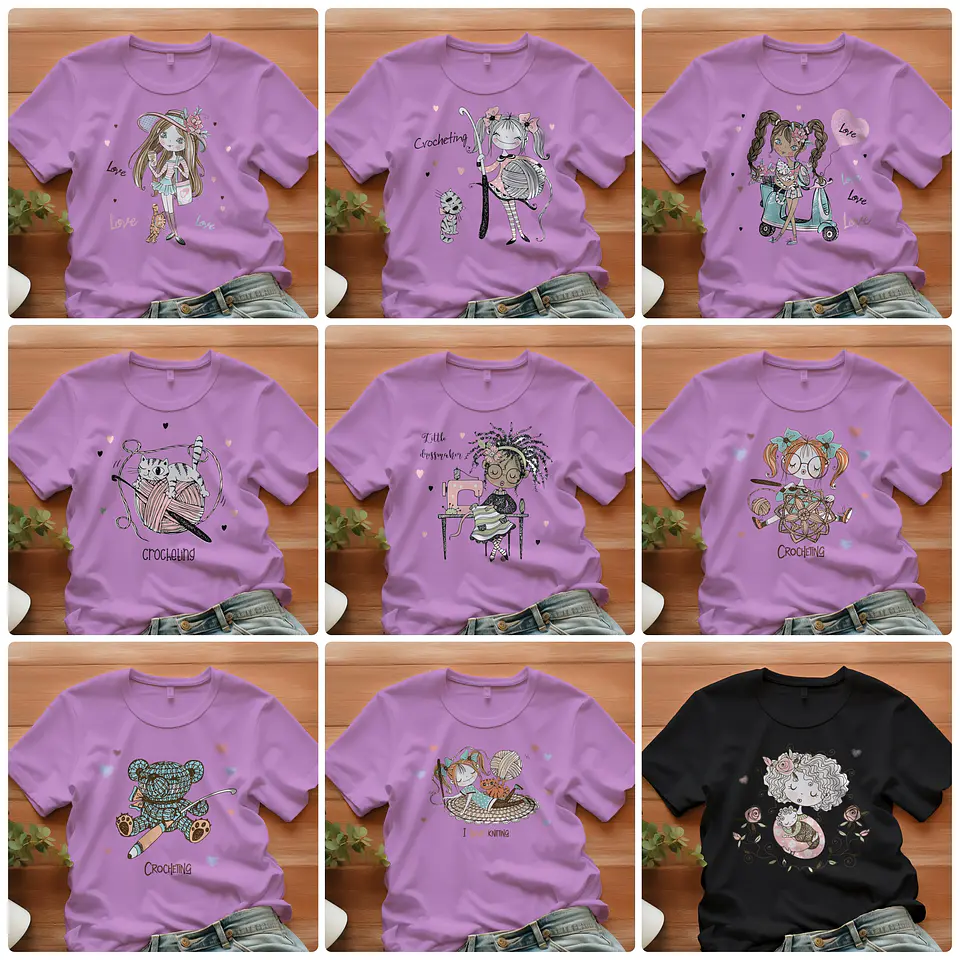 90 Artes para Camisa Meninas Arquivo em Eps 2