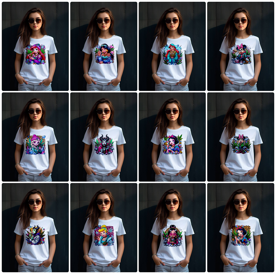 85 Artes para Camisa Personagens Princesas da Disney Arquivo em Png 5