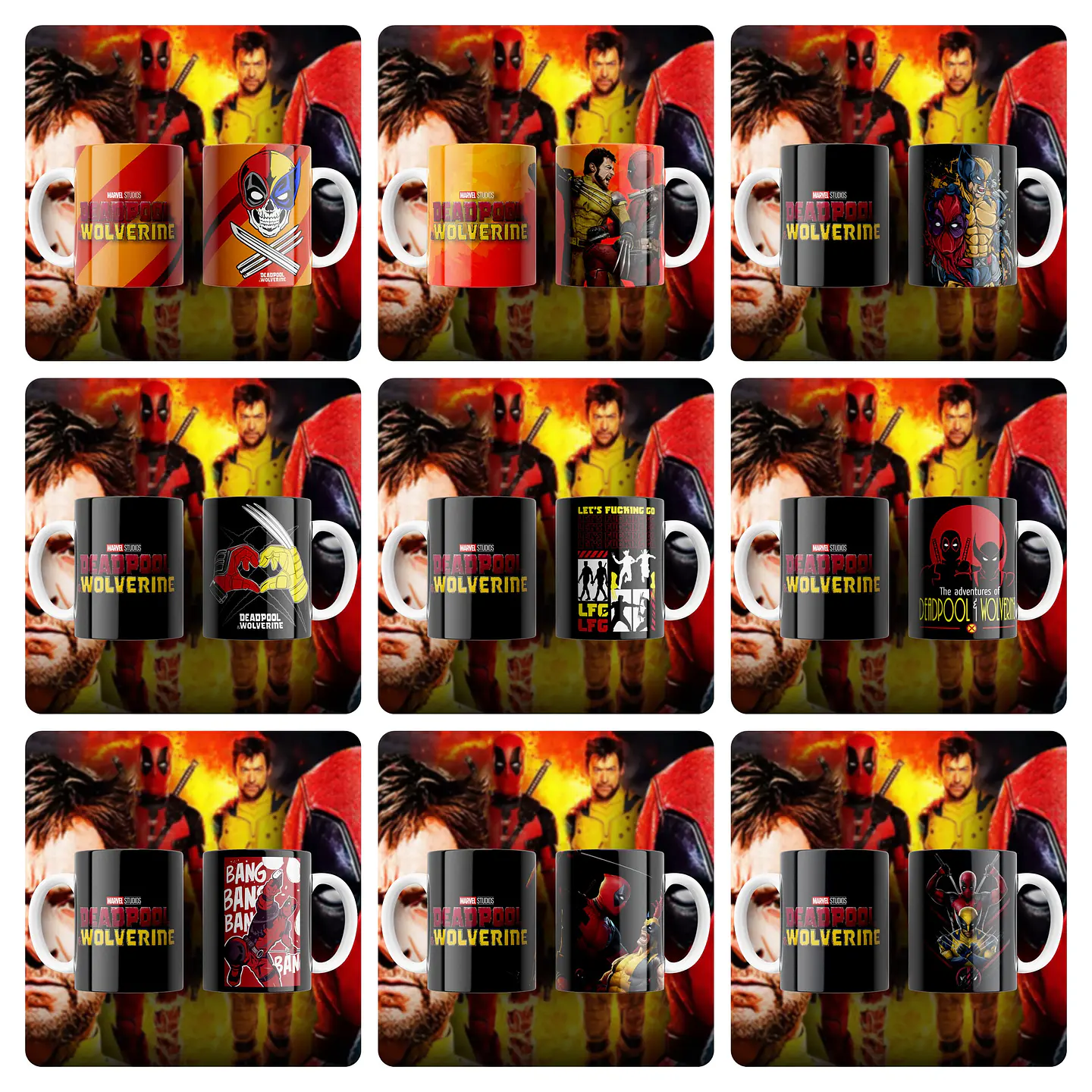 123 Artes para Camisa e Caneca Deadpool e Wolverine Arquivo em Jpg 2