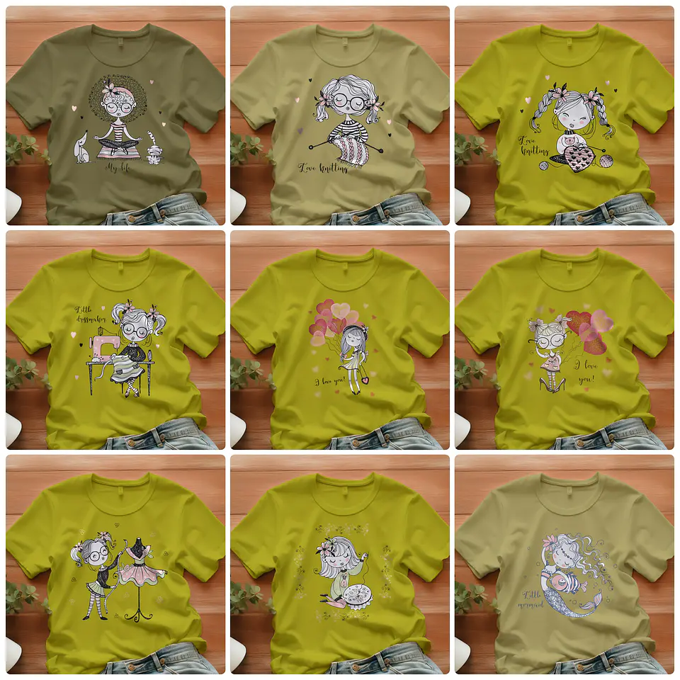 90 Artes para Camisa Meninas Arquivo em Eps 4