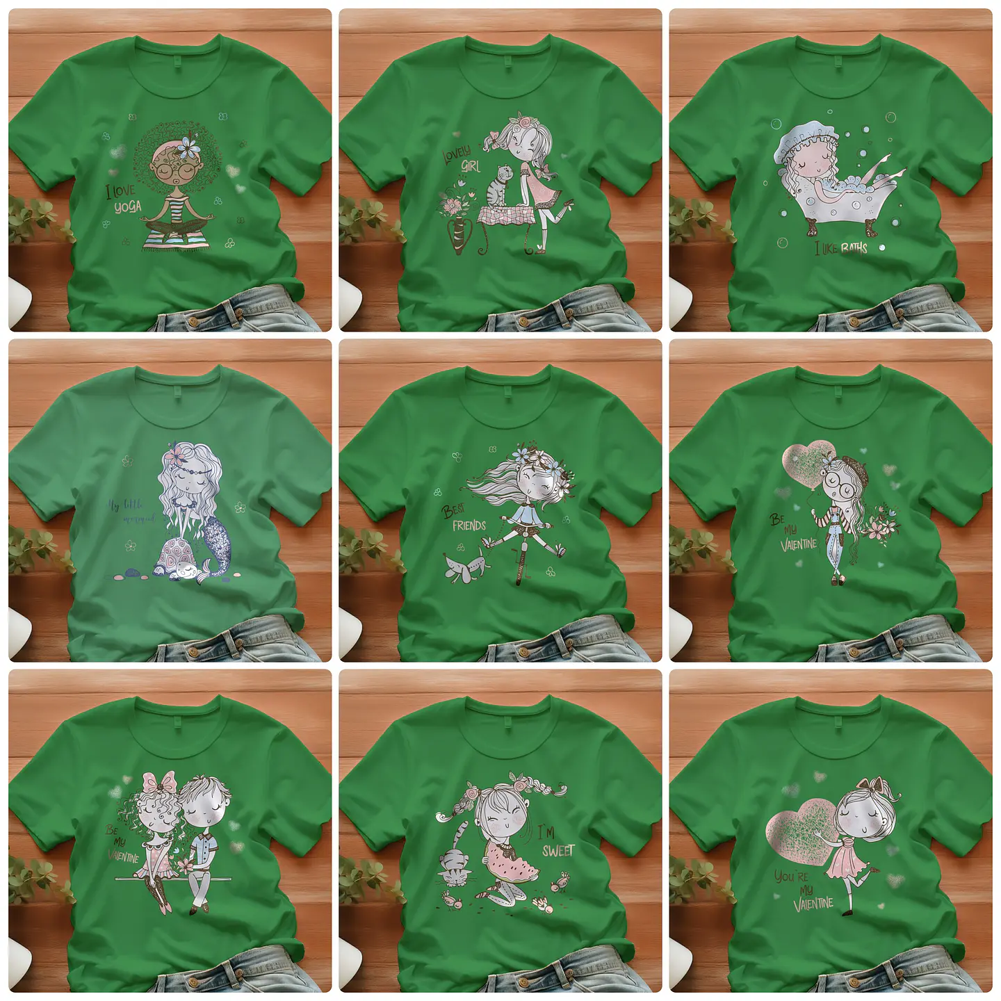 90 Artes para Camisa Meninas Arquivo em Eps 5