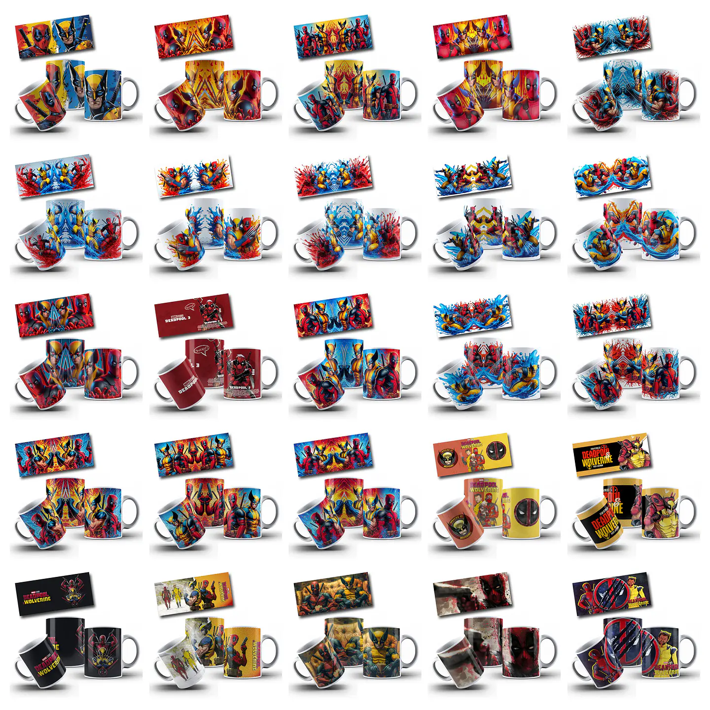 123 Artes para Camisa e Caneca Deadpool e Wolverine Arquivo em Jpg 10