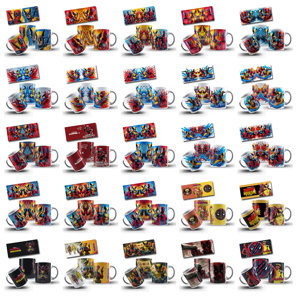 123 Artes para Camisa e Caneca Deadpool e Wolverine Arquivo em Jpg 10