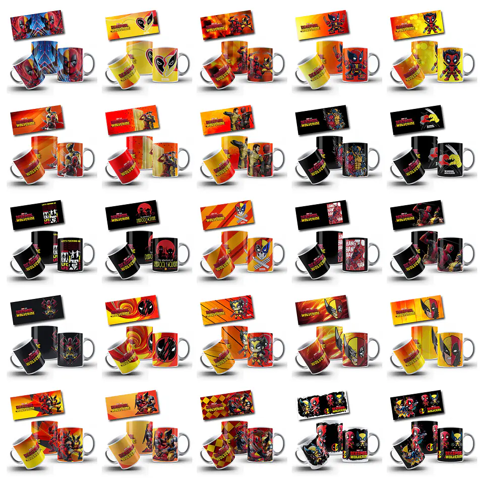 123 Artes para Camisa e Caneca Deadpool e Wolverine Arquivo em Jpg 11