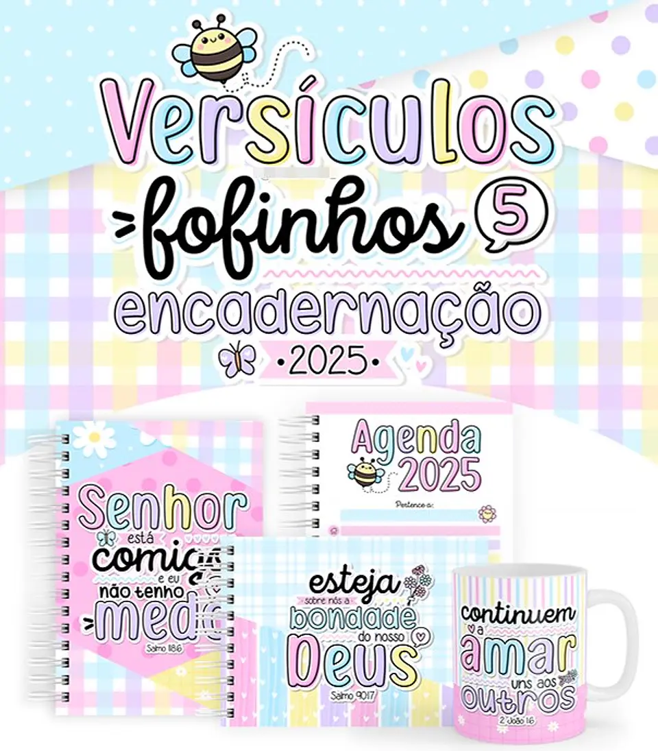 Kit Digital Versiculos Fofinhos Versão 5 em Png 1