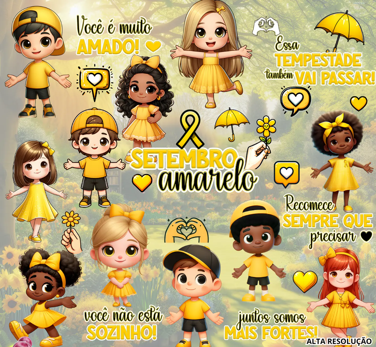 Kit Digital Super Combo Setembro amarelo em Png  7
