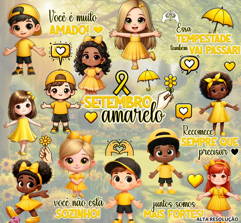 Kit Digital Super Combo Setembro amarelo em Png  7