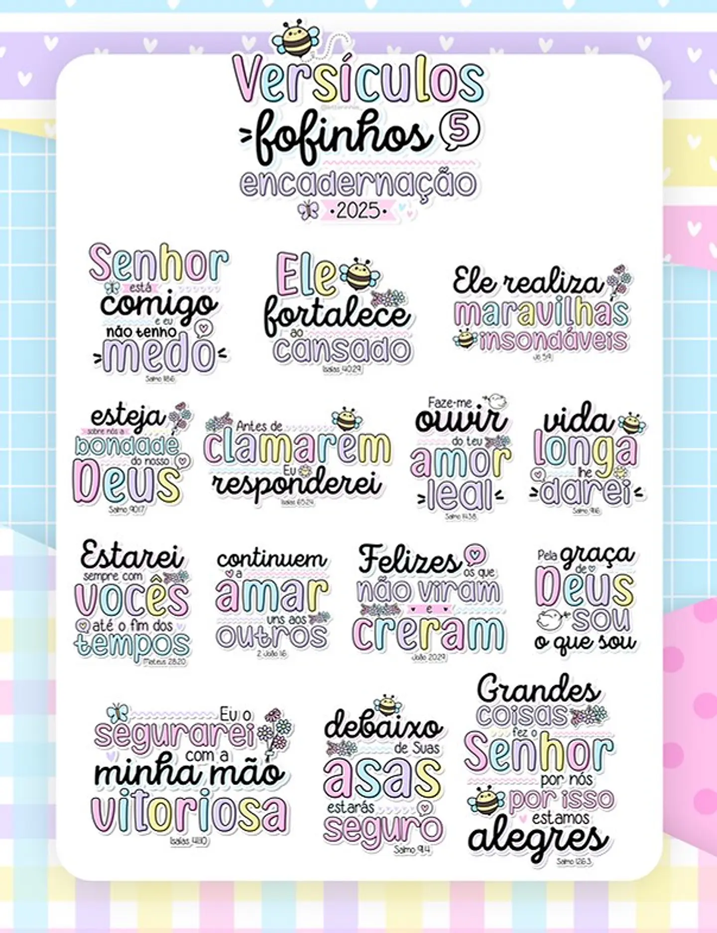 Kit Digital Versiculos Fofinhos Versão 5 em Png 10