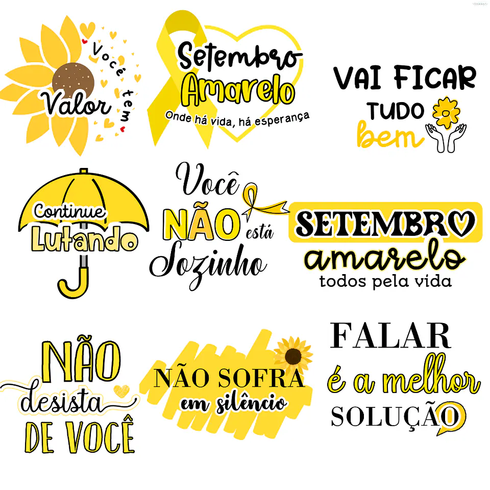 Kit Digital Super Combo Setembro amarelo em Png  9