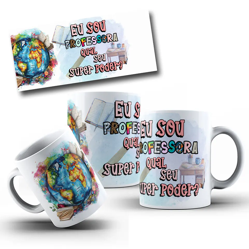 6 Artes para Canecas Sou Professor Arquivo em Png 2