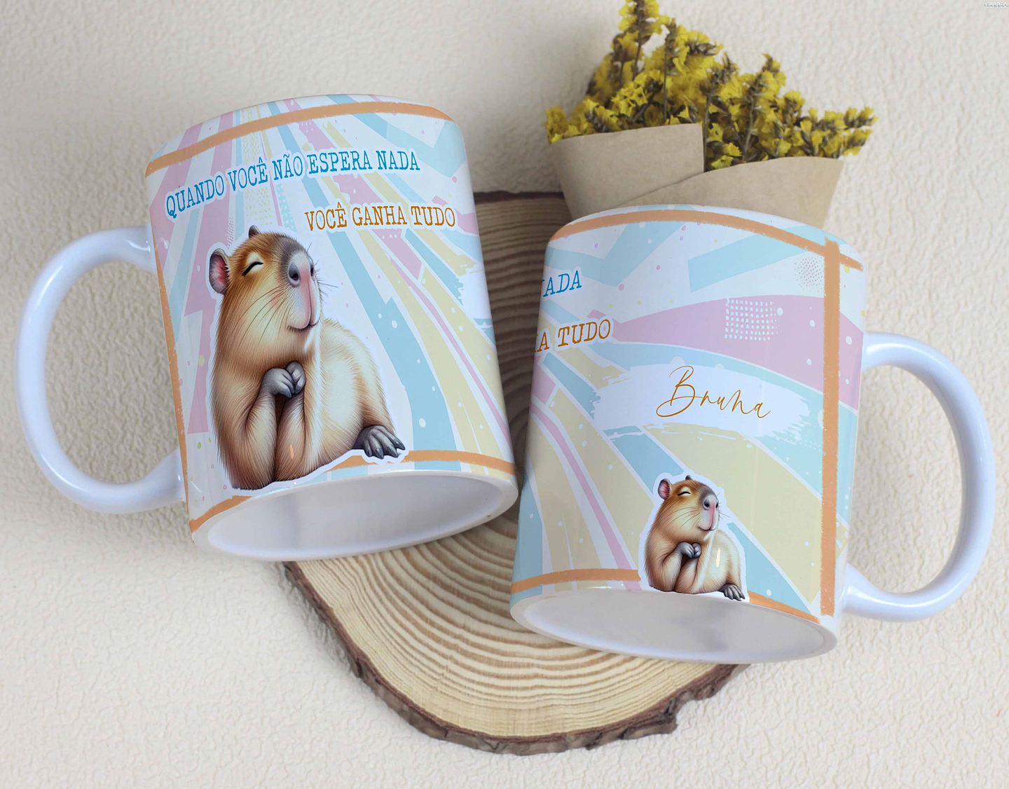 15 Artes para Canecas Capivara Fofa Arquivo Editável  4